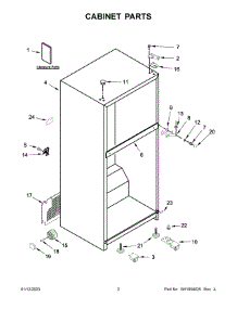 05 - Door Parts parts for Whirlpool Refrigerator ART318FFDW11 from AppliancePartsPros.com