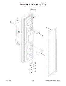 08 - Freezer Door Parts parts for Whirlpool Refrigerator ASI2175GRW10 from AppliancePartsPros.com