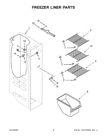 Freezer Liner Parts parts for Whirlpool Refrigerator ASI2575GRB11 from AppliancePartsPros.com