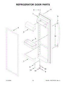 08 - Freezer Door Parts parts for Whirlpool Refrigerator ASI2575GRW12 from AppliancePartsPros.com