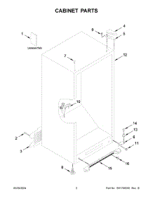 02 - Cabinet Parts parts for Whirlpool Freezer AZF33X16DW10 from AppliancePartsPros.com