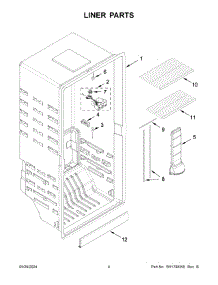 04 - Door Parts parts for Whirlpool Freezer AZF33X16DW10 from AppliancePartsPros.com