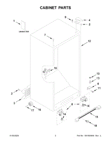 02 - Cabinet Parts parts for Whirlpool Freezer AZF33X20DW07 from AppliancePartsPros.com