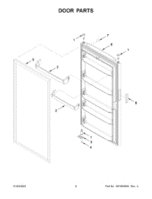 04 - Door Parts parts for Whirlpool Freezer AZF33X20DW07 from AppliancePartsPros.com
