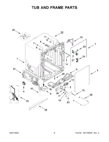 08 - Lower Rack Parts parts for Whirlpool Dishwasher BLB14GRANA3 from AppliancePartsPros.com