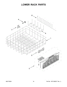 07 - Upper Rack And Track Parts parts for Whirlpool Dishwasher BLB14GRANA3 from AppliancePartsPros.com