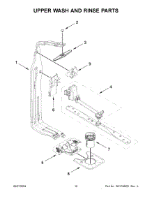 06 - Upper Wash And Rinse Parts parts for Whirlpool Dishwasher BLB14GRANA3 from AppliancePartsPros.com