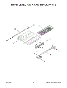09 - Third Level Rack And Track Parts parts for Whirlpool Dishwasher BLB14GRANA3 from AppliancePartsPros.com
