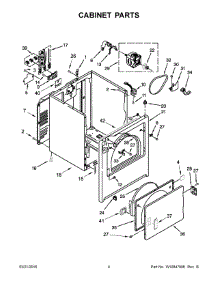 03 - Cabinet Parts parts for Whirlpool Dryer CED126SDW1 from AppliancePartsPros.com