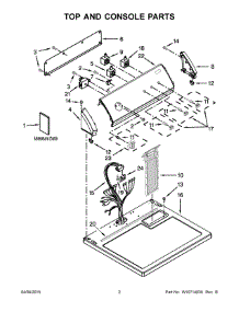 02 - Top And Console Parts parts for Whirlpool Dryer CED147SDW1 from AppliancePartsPros.com