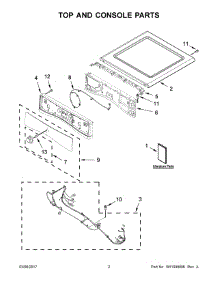 02 - Top And Console Parts parts for Whirlpool Dryer CED7464GW0 from AppliancePartsPros.com