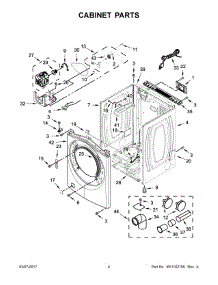 03 - Cabinet Parts parts for Whirlpool Range CGD7464GW0 from AppliancePartsPros.com
