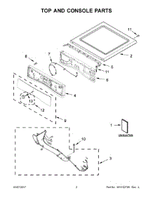 02 - Top And Console Parts parts for Whirlpool Range CGD7464GW0 from AppliancePartsPros.com