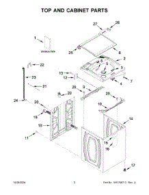 02 - Top And Cabinet Parts parts for Whirlpool Washer CWW4512RW0 from AppliancePartsPros.com