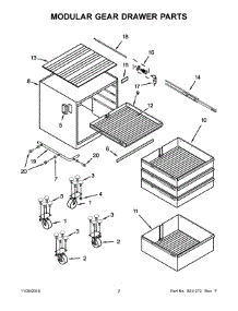 02 - Modular Gear Drawer Parts parts for Whirlpool GAGD275DDR00 from AppliancePartsPros.com