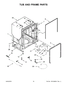 06 - Tub And Frame Parts parts for Whirlpool Dishwasher IDT870SAGX0 from AppliancePartsPros.com