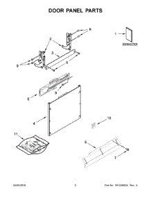 02 - Door Panel Parts parts for Whirlpool Dishwasher IDT870SAGX0 from AppliancePartsPros.com