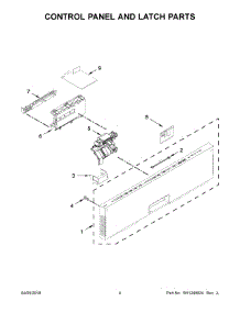 03 - Control Panel And Latch Parts parts for Whirlpool Dishwasher IDT870SAGX0 from AppliancePartsPros.com