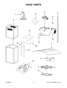 02 - Hood Parts parts for Whirlpool Range Hood IHI6530BS1 from AppliancePartsPros.com
