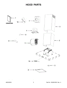 02 - Hood Parts parts for Whirlpool Range Hood IHW57UC0FS1 from AppliancePartsPros.com