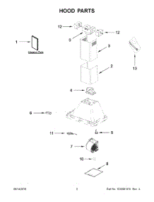 02 - Hood Parts parts for Whirlpool Range Hood IHW61UC0FS from AppliancePartsPros.com
