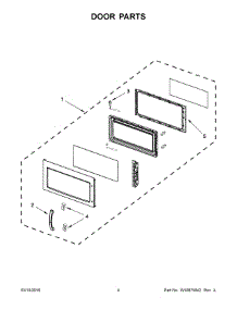 03 - Door Parts parts for Whirlpool Microwave IMH172DS1 from AppliancePartsPros.com