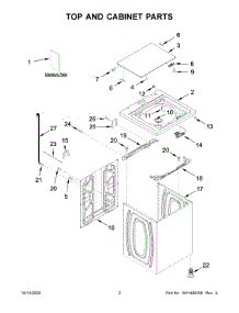 02 - Top And Cabinet Parts parts for Whirlpool Washer ITW4880HW2 from AppliancePartsPros.com