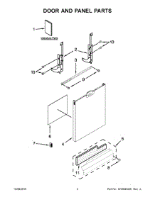 02 - Door And Panel Parts parts for Whirlpool Dishwasher IUD7070DS2 from AppliancePartsPros.com