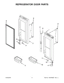 05 - Refrigerator Door Parts parts for Whirlpool Refrigerator IX6HHEXDSM01 from AppliancePartsPros.com