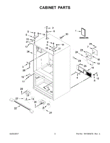 02 - Cabinet Parts parts for Whirlpool Refrigerator IX7DDEXGZ000 from AppliancePartsPros.com