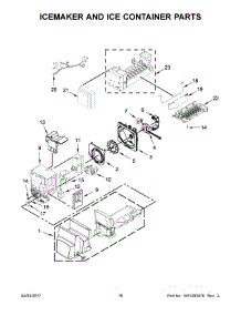 10 - Icemaker And Ice Container Parts parts for Whirlpool Refrigerator IX7DDEXGZ000 from AppliancePartsPros.com
