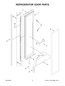 05 - Refrigerator Door Parts parts for Whirlpool Refrigerator JBRFSR30RX00 from AppliancePartsPros.com