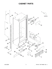 02 - Cabinet Parts parts for Whirlpool Refrigerator JBRFSR30RX00 from AppliancePartsPros.com