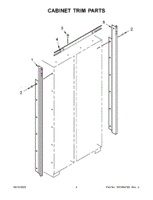 03 - Cabinet Trim Parts parts for Whirlpool Refrigerator JBSFS42NMX00 from AppliancePartsPros.com