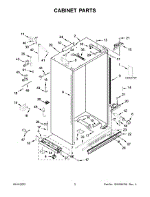 02 - Cabinet Parts parts for Whirlpool Refrigerator JBSFS42NMX00 from AppliancePartsPros.com