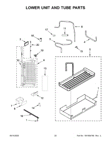 12 - Lower Unit And Tube Parts parts for Whirlpool Refrigerator JBSFS42NMX00 from AppliancePartsPros.com