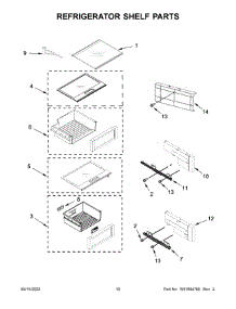 06 - Refrigerator Shelf Parts parts for Whirlpool Refrigerator JBSFS42NMX00 from AppliancePartsPros.com