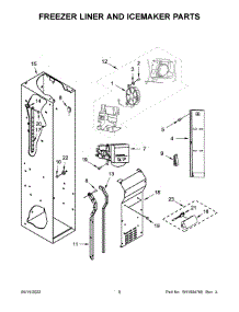 05 - Freezer Liner And Icemaker Parts parts for Whirlpool Refrigerator JBSFS42NMX00 from AppliancePartsPros.com