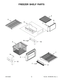 07 - Freezer Shelf Parts parts for Whirlpool Refrigerator JBSFS42NMX00 from AppliancePartsPros.com