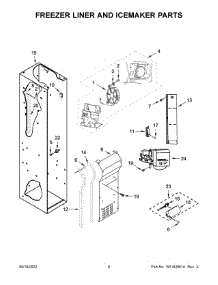 05 - Freezer Liner And Icemaker Parts parts for Whirlpool Refrigerator JBSFS48NMX00 from AppliancePartsPros.com