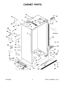02 - Cabinet Parts parts for Whirlpool Refrigerator JBSFS48NMX00 from AppliancePartsPros.com