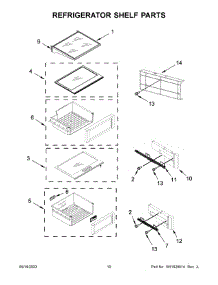 06 - Refrigerator Shelf Parts parts for Whirlpool Refrigerator JBSFS48NMX00 from AppliancePartsPros.com