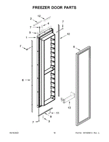 09 - Freezer Door Parts parts for Whirlpool Refrigerator JBSFS48NMX00 from AppliancePartsPros.com