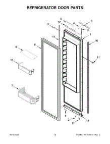 08 - Refrigerator Door Parts parts for Whirlpool Refrigerator JBSFS48NMX00 from AppliancePartsPros.com