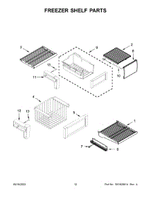 07 - Freezer Shelf Parts parts for Whirlpool Refrigerator JBSFS48NMX00 from AppliancePartsPros.com