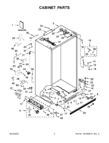02 - Cabinet Parts parts for Whirlpool Refrigerator JBSS42E22L00 from AppliancePartsPros.com