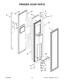 10 - Freezer Door Parts parts for Whirlpool Refrigerator JBSS42E22L00 from AppliancePartsPros.com