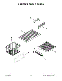 08 - Freezer Shelf Parts parts for Whirlpool Refrigerator JBSS42E22L00 from AppliancePartsPros.com