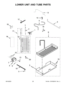 14 - Lower Unit And Tube Parts parts for Whirlpool Refrigerator JBSS42E22L00 from AppliancePartsPros.com