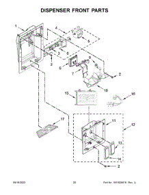 11 - Dispenser Front Parts parts for Whirlpool Refrigerator JBSS42E22L00 from AppliancePartsPros.com